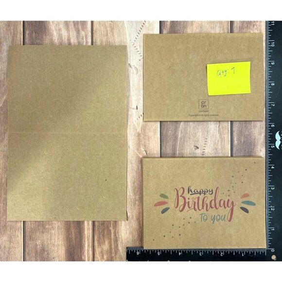 31 Brown Kraft Happy Birthday Cards Set With Envelopes & Stickers - Picture 3 of 7